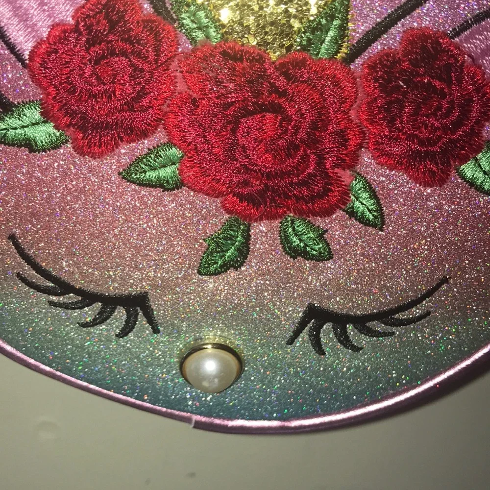 - New Claire’s round unicorn purse embroidered crossbody